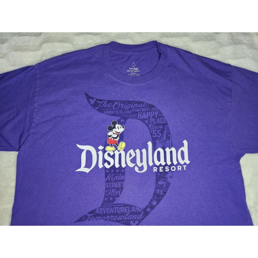 Disneyland Resort Graphic‎ Print T Shirt Purple Adult XL Cotton